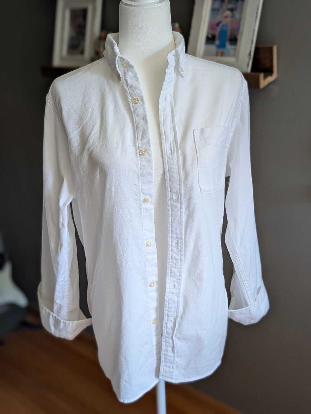 Sonoma Men's Small White Button Down Shirt Beach Coverup Oversized Layering S